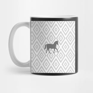 Horse - abstract geometric pattern - gray. Mug